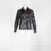 Rejina Pyo Black  Polyurethane Shirt with white stitching
