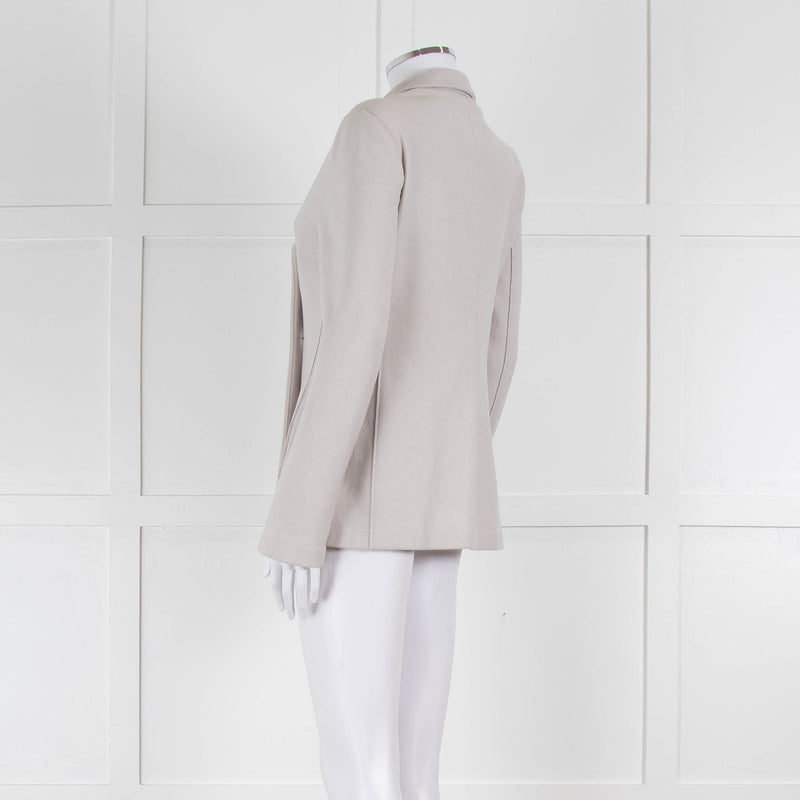 Harris Wharf London Light Grey Soft Cotton Blend Double Breasted Blazer