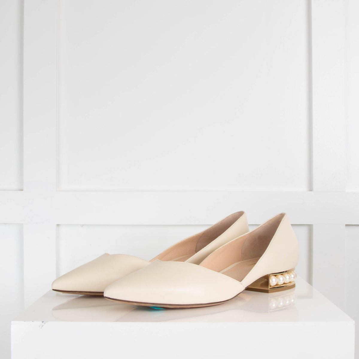 Nicolas Kirkwood Cream Pearl Heel Pointy Shoes