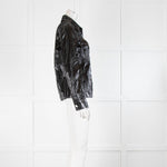 Rejina Pyo Black  Polyurethane Shirt with white stitching