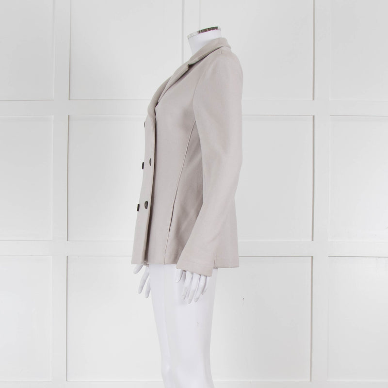 Harris Wharf London Light Grey Soft Cotton Blend Double Breasted Blazer