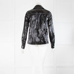 Rejina Pyo Black  Polyurethane Shirt with white stitching