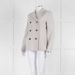 Harris Wharf London Light Grey Soft Cotton Blend Double Breasted Blazer