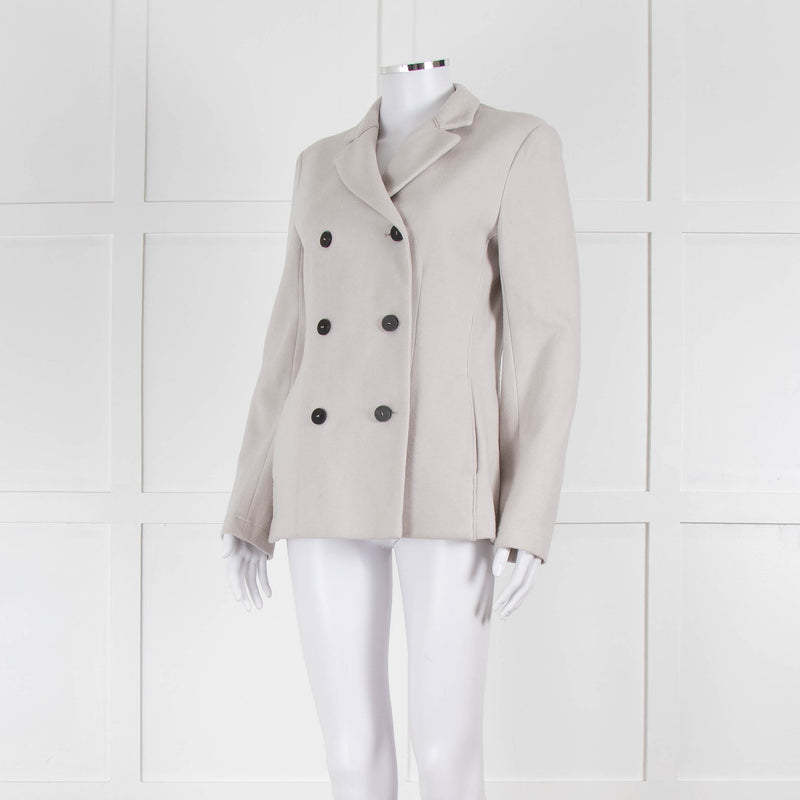 Harris Wharf London Light Grey Soft Cotton Blend Double Breasted Blazer