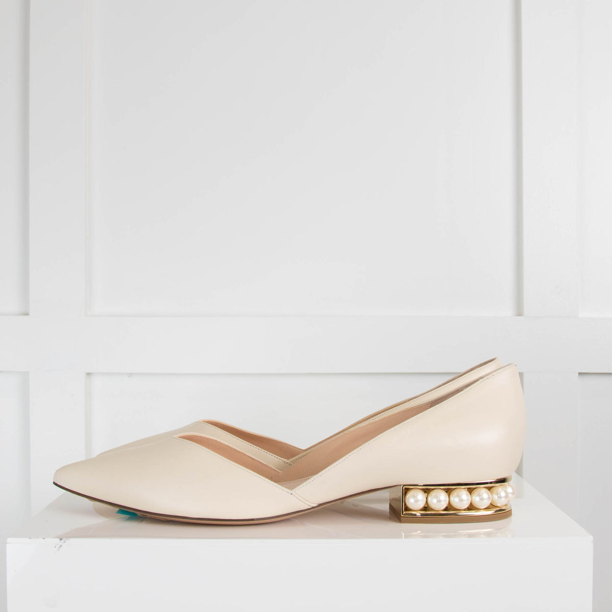 Nicolas Kirkwood Cream Pearl Heel Pointy Shoes