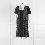 Baum Und Pferdgarten Black White Polka Dot Puff Sleeve Dress