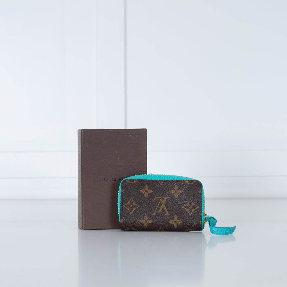 Louis Vuitton Monogram Zip Wallet Blue Edged