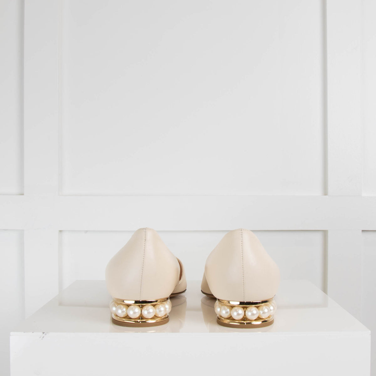 Nicolas Kirkwood Cream Pearl Heel Pointy Shoes