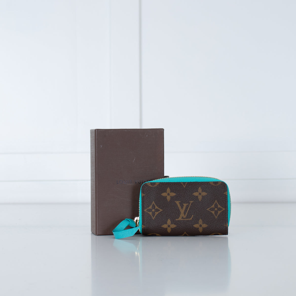 Louis Vuitton Monogram Zip Wallet Blue Edged