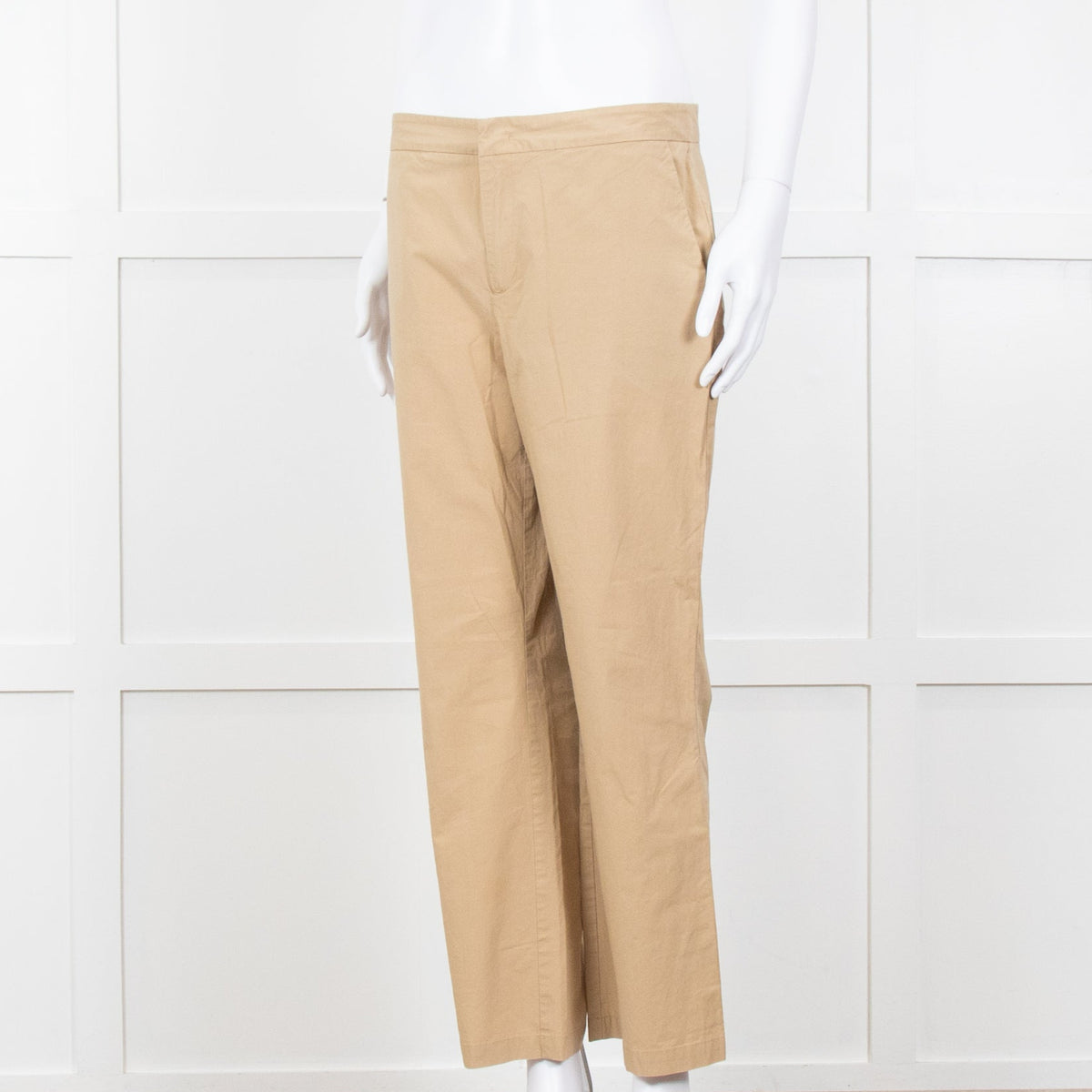 Twinset Beige Cotton Straight Leg Trousers