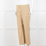 Twinset Beige Cotton Straight Leg Trousers
