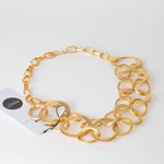 Kenneth Jay Lane Brushed Gold Chunky Ring Necklace