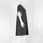Baum Und Pferdgarten Black White Polka Dot Puff Sleeve Dress