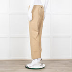Twinset Beige Cotton Straight Leg Trousers