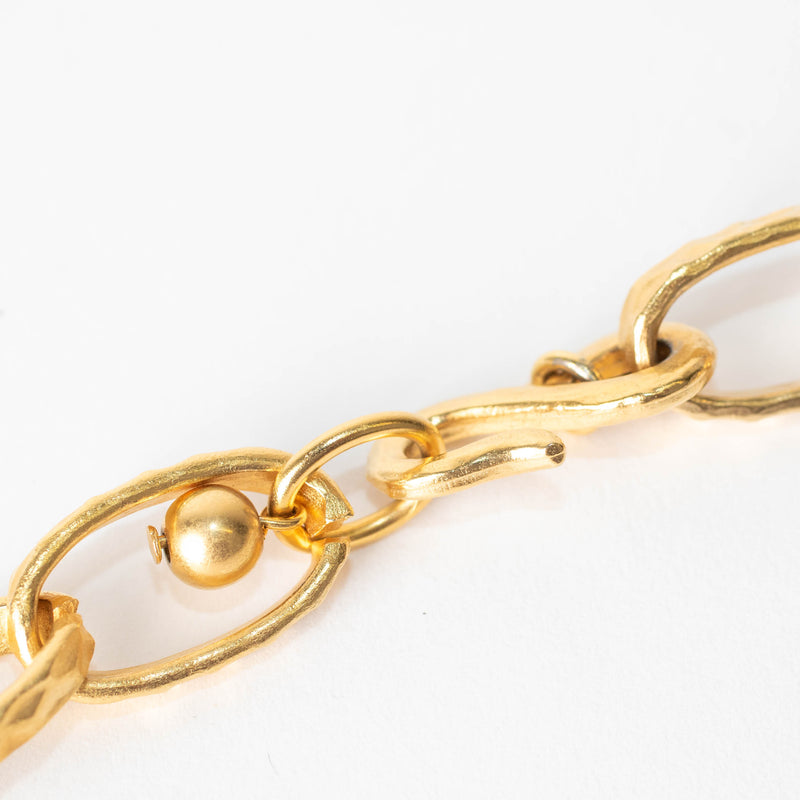 Kenneth Jay Lane Brushed Gold Chunky Ring Necklace