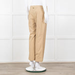 Twinset Beige Cotton Straight Leg Trousers