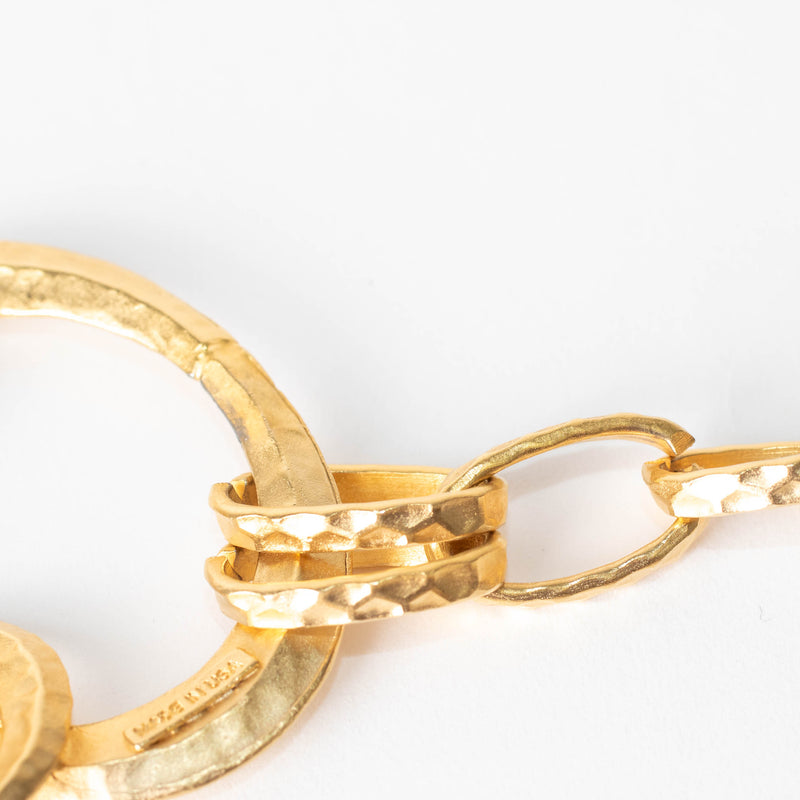 Kenneth Jay Lane Brushed Gold Chunky Ring Necklace