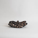 Ganni Brown Animal Fabric Print Scrunchie Pumps