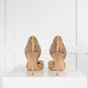 Jimmy Choo Nude Lace Patent Trim High Heel Shoes