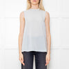 Brunello Cuccinelli Pale Blue Silk Sleeveless Top Crystal Neck