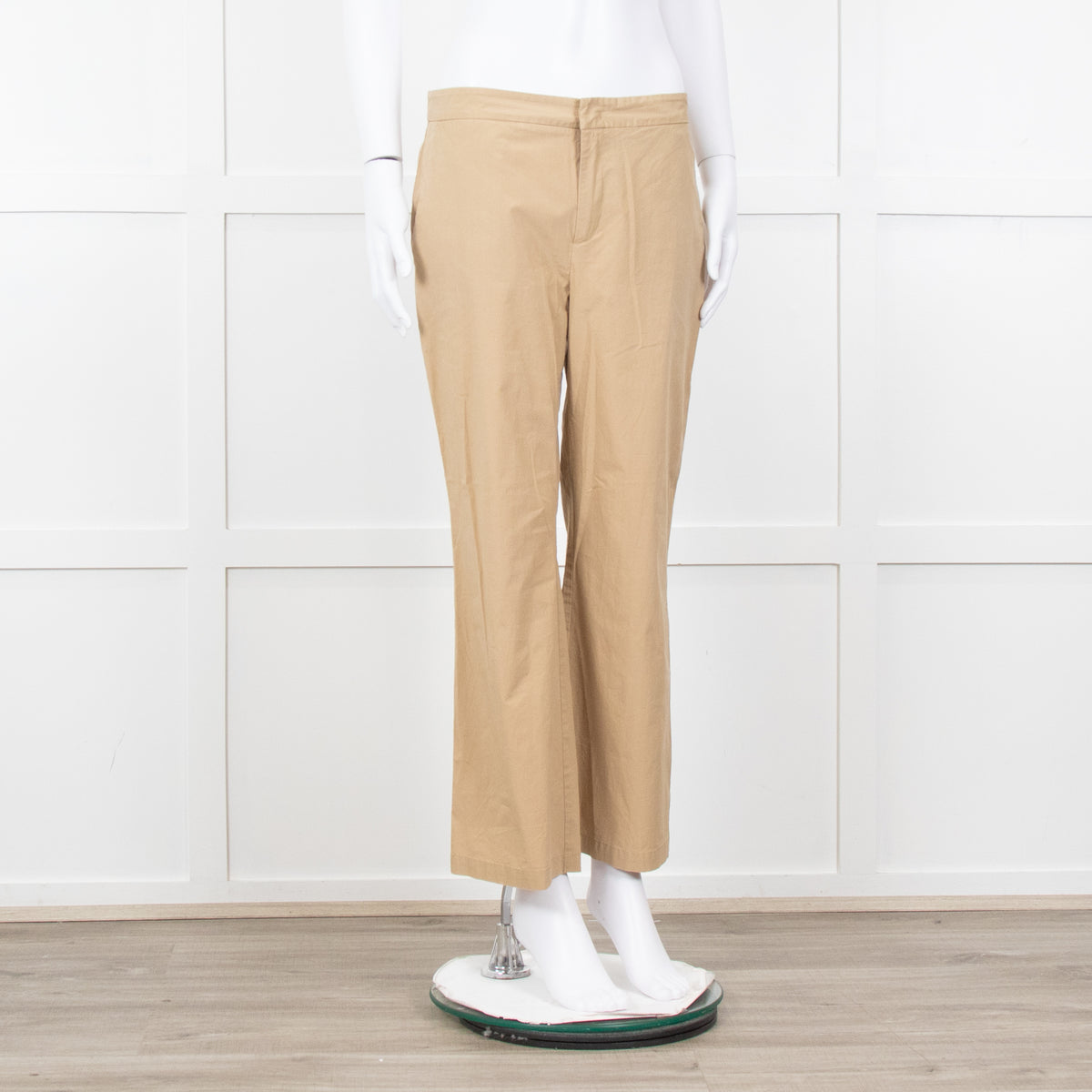 Twinset Beige Cotton Straight Leg Trousers