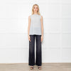 Brunello Cuccinelli Pale Blue Silk Sleeveless Top Crystal Neck