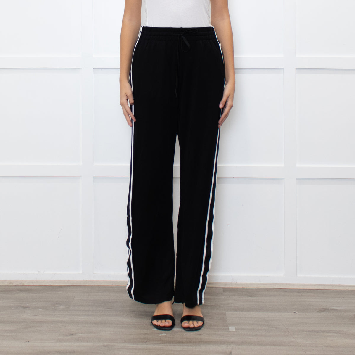 The Upside Black Athletic Trousers with Side Stripe