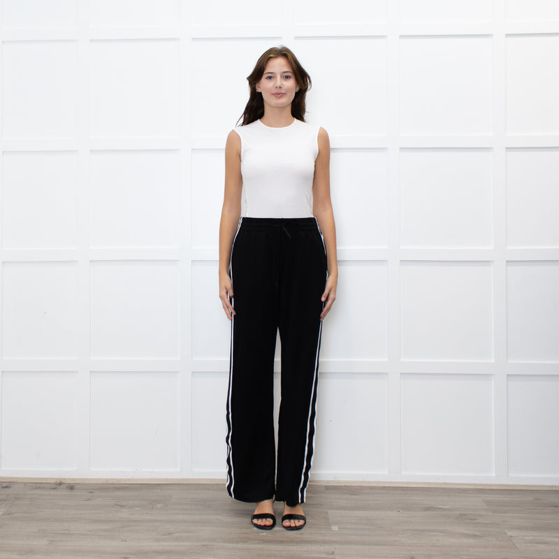 The Upside Black Athletic Trousers with Side Stripe