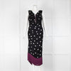 Dolce & Gabbana Black Polka Dot Purple Fringe Sleeveless Dress