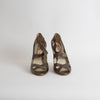 Rupert Sanderson Khaki Metallic Heeled Sandals
