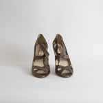 Rupert Sanderson Khaki Metallic Heeled Sandals