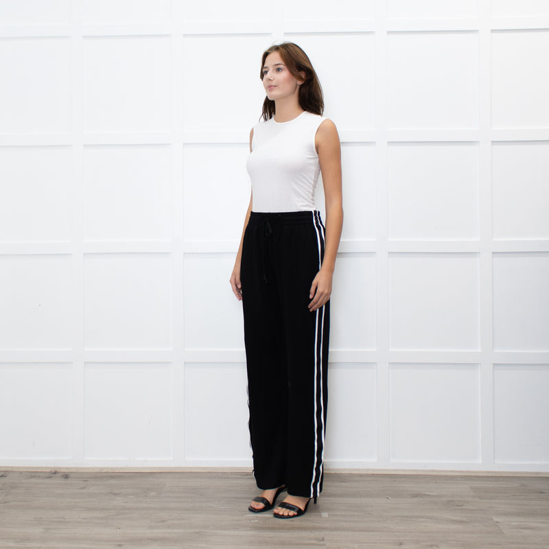 The Upside Black Athletic Trousers with Side Stripe