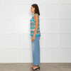 Missoni Turquoise Blue Cream Brown Knitted Sleeveless Top