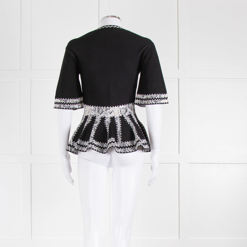 Alexander McQueen Black Peplum Waist Top