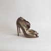 Rupert Sanderson Khaki Metallic Heeled Sandals