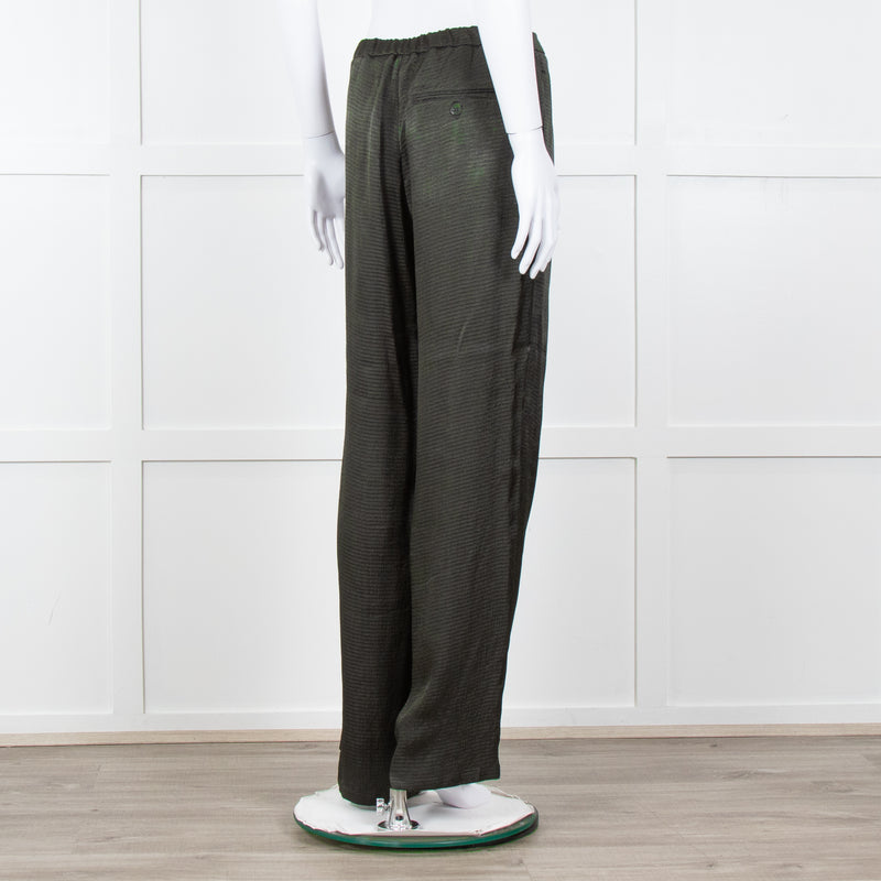 American Vintage Dark Green Satin Wide Trousers