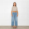 D. Exterior Neutral Silver Lurex Knitted Cropped Cardigan
