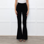 Essentiel Antwerp Black Ribbed Flared Leggings
