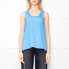 Amina Rubinacci Blue Silk Camisole With Sequin Neckline