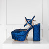 Di Minno 'Dance With Me' Blue Iridescent Fabric Platform Shoes