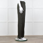 American Vintage Dark Green Satin Wide Trousers