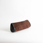 Hermes Brown Suede Leather Trim Pouch