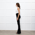 Essentiel Antwerp Black Ribbed Flared Leggings
