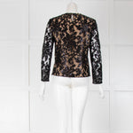 DVF Black Sequins Lace Long Sleeve Top