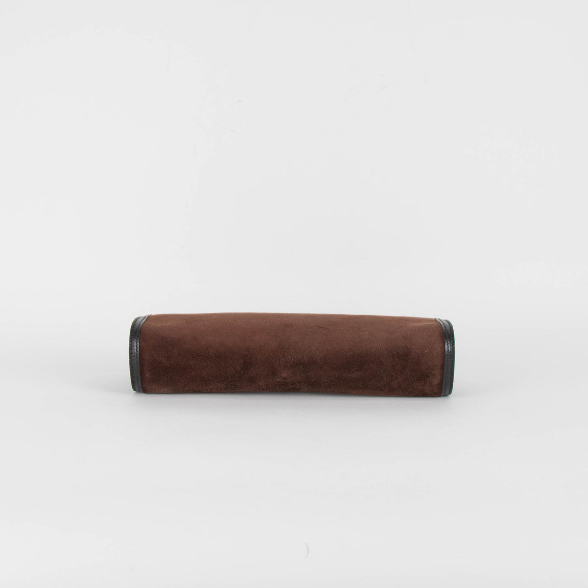 Hermes Brown Suede Leather Trim Pouch
