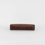 Hermes Brown Suede Leather Trim Pouch