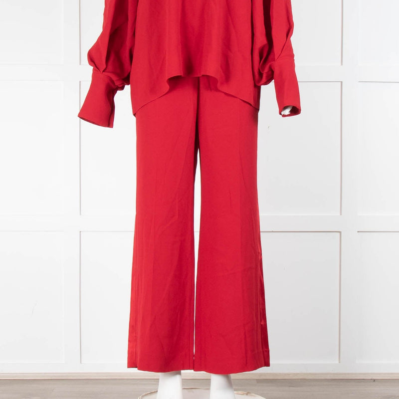 Maison Rabih Kayrouz Red Wide Leg Trousers