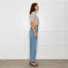 D. Exterior Neutral Silver Lurex Knitted Cropped Cardigan