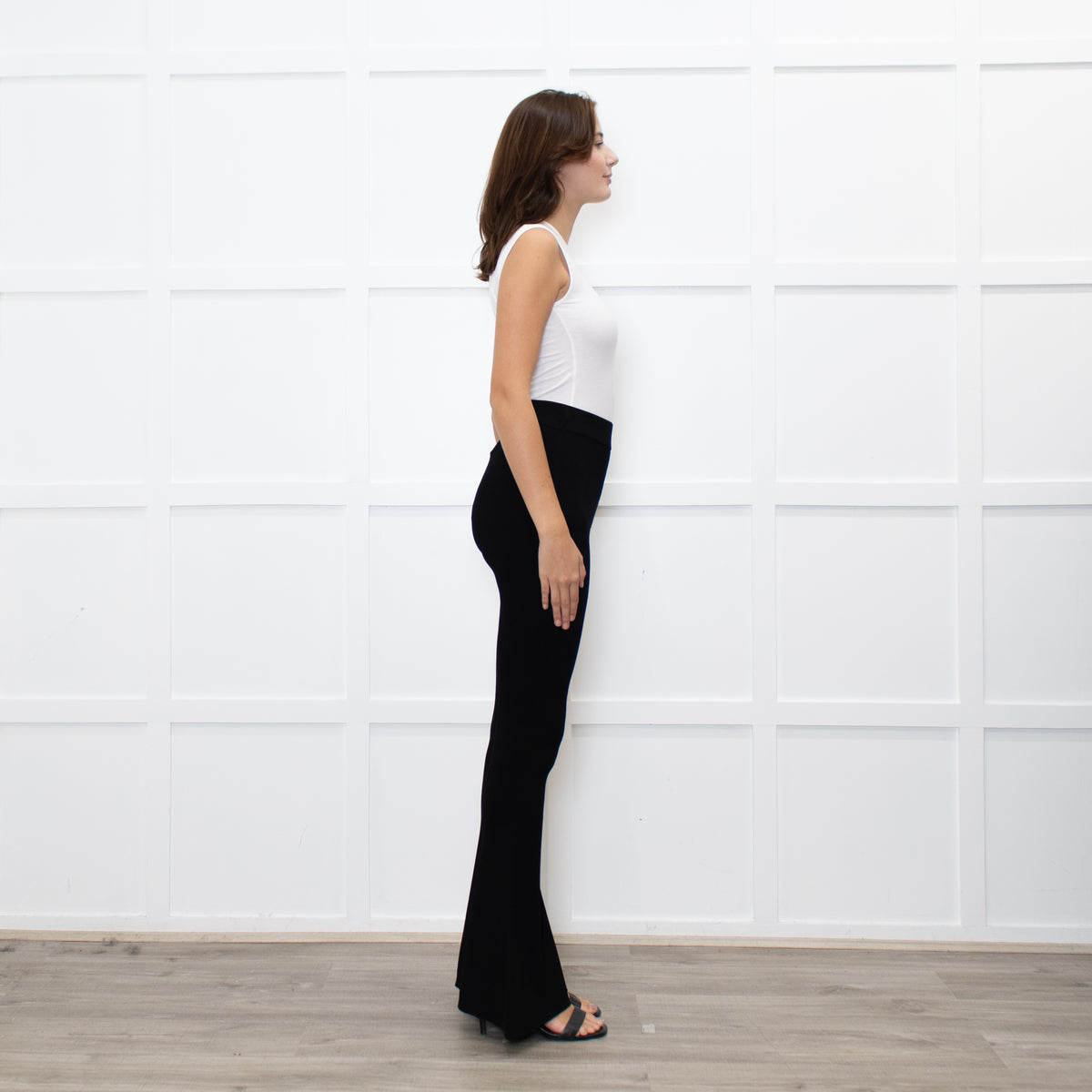 Essentiel Antwerp Black Ribbed Flared Leggings