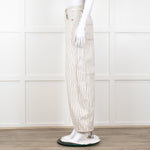 Me + Em Cream Black Stripe Barrel Jean